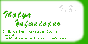 ibolya hofmeister business card
